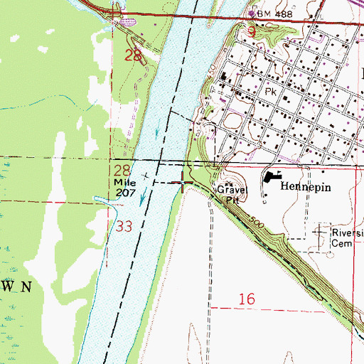 Topographic Map of Coffee Creek, IL