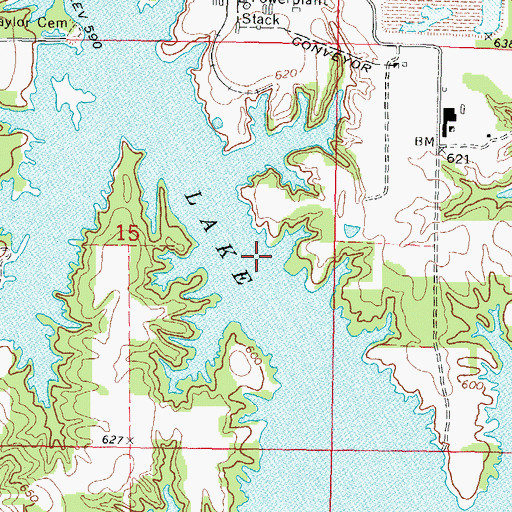 Topographic Map of Coffeen Lake, IL
