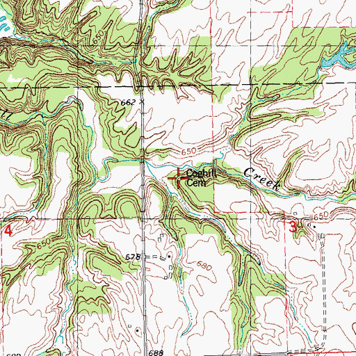 Topographic Map of Coghill Cemetery, IL