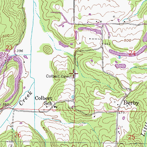 Topographic Map of Colbert Family Cemetery, IL