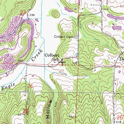 Topographic Map of Colbert School, IL