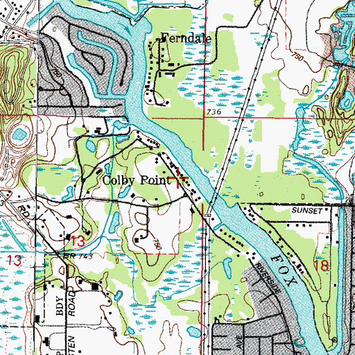 Topographic Map of Colby Point, IL