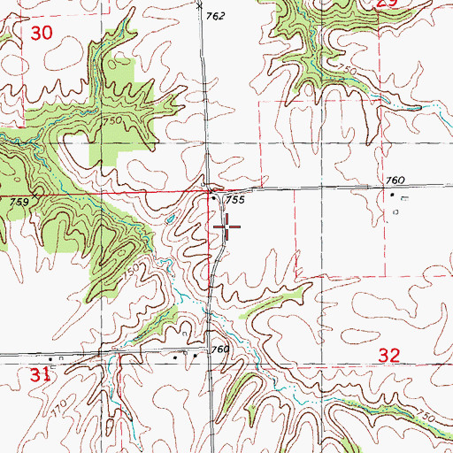 Topographic Map of Coldbrook School (historical), IL
