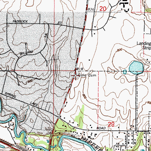 Topographic Map of Cole Cemetery, IL