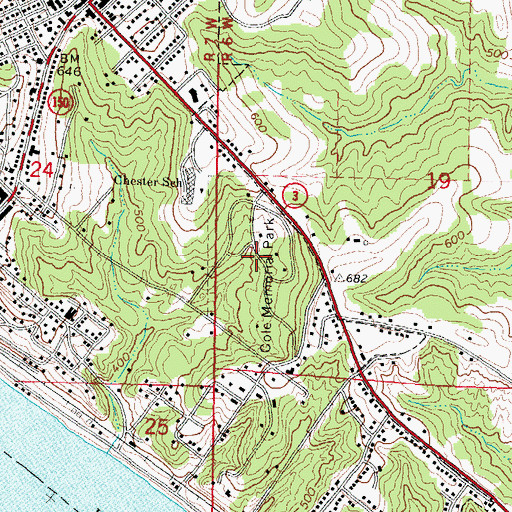 Topographic Map of Cole Memorial Park, IL