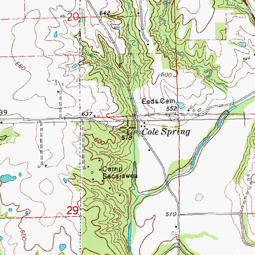 Topographic Map of Cole Spring, IL