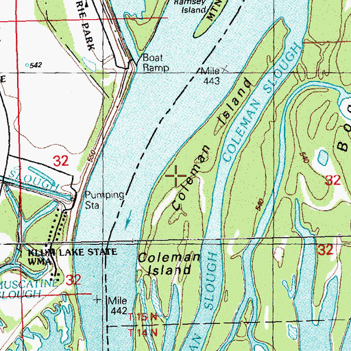 Topographic Map of Coleman Island, IL