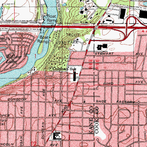 Topographic Map of Coleman Elementary School, IL