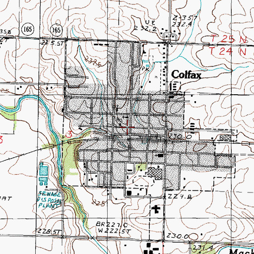 Topographic Map of Colfax, IL