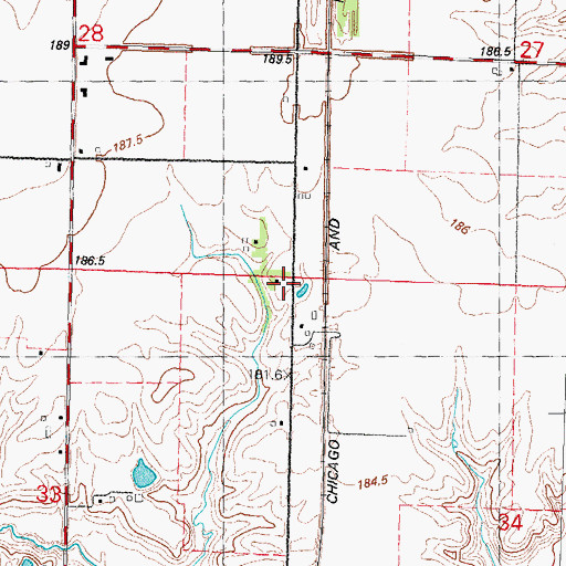 Topographic Map of College Corner School (historical), IL