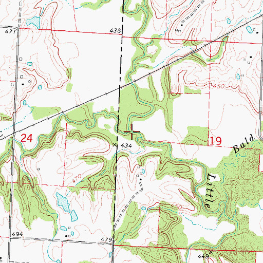 Topographic Map of Collier Creek, IL