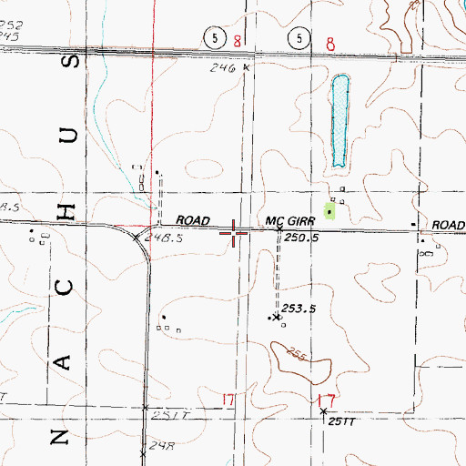 Topographic Map of Collins Dysant School (historical), IL
