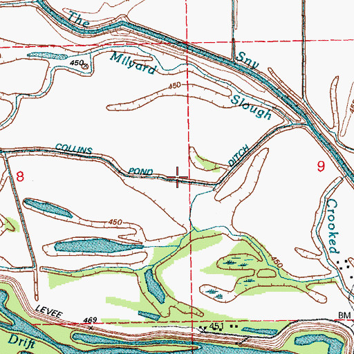 Topographic Map of Collins Pond Ditch, IL