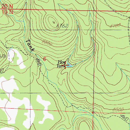 Topographic Map of Hog Tank, AZ