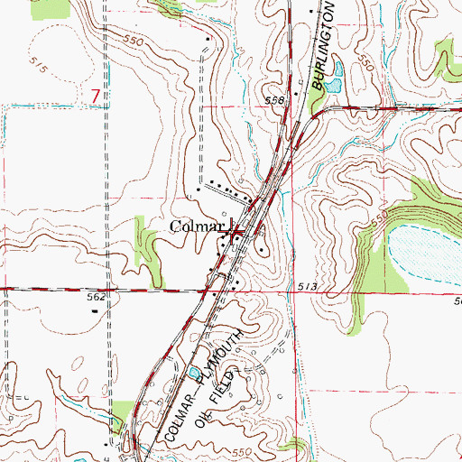 Topographic Map of Colmar, IL