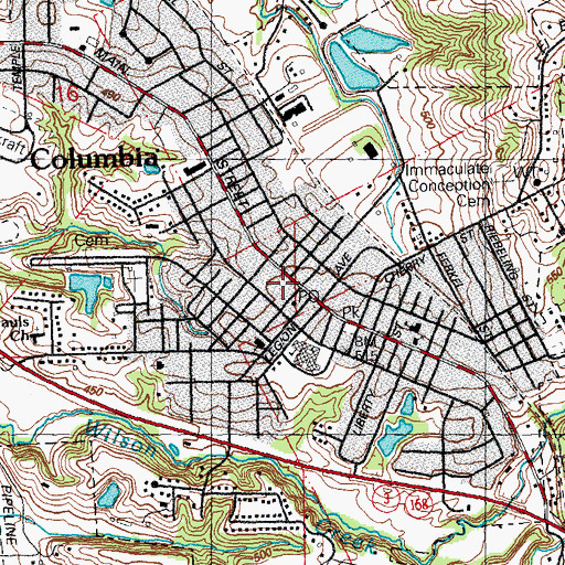 Topographic Map of Columbia, IL