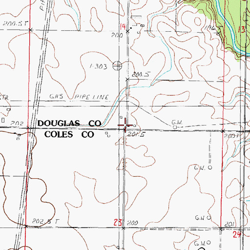 Topographic Map of Columbia School (historical), IL