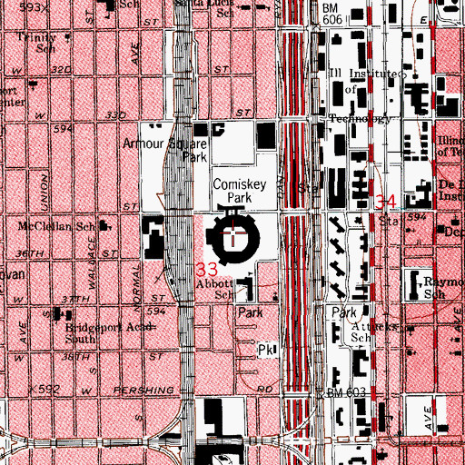 Topographic Map of U S Cellular Field, IL