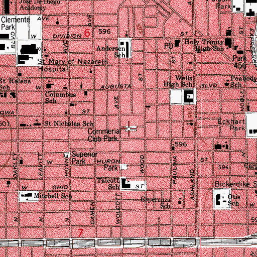 Topographic Map of Commercial Club Park, IL