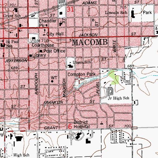 Topographic Map of Compton Park, IL