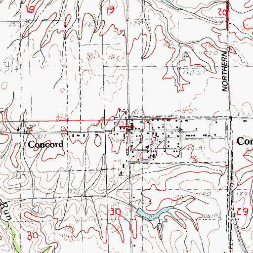Topographic Map of Concord, IL