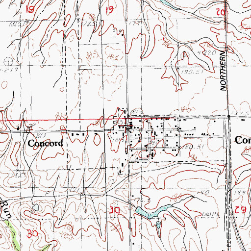 Topographic Map of Concord, IL