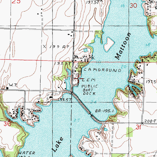 Topographic Map of Concord Church (historical), IL