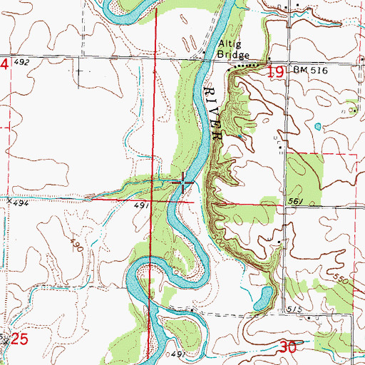 Topographic Map of Concord Creek, IL