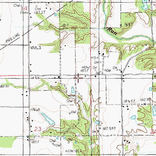 Topographic Map of Concord School (historical), IL