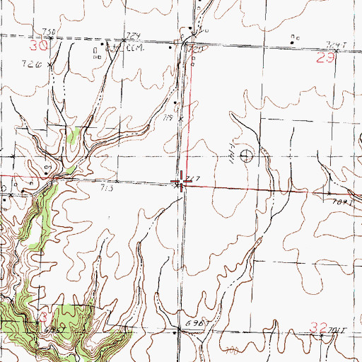 Topographic Map of Concord School (historical), IL