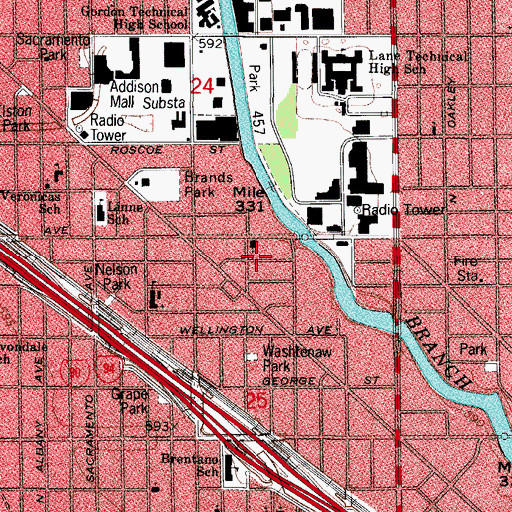 Topographic Map of Concordia School, IL