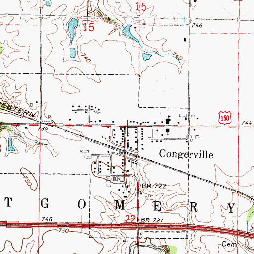 Topographic Map of Congerville, IL