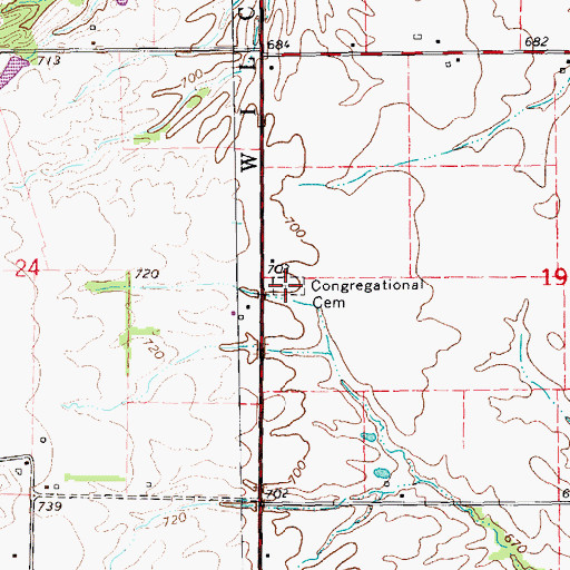 Topographic Map of Wythe Congregational Cemetery, IL