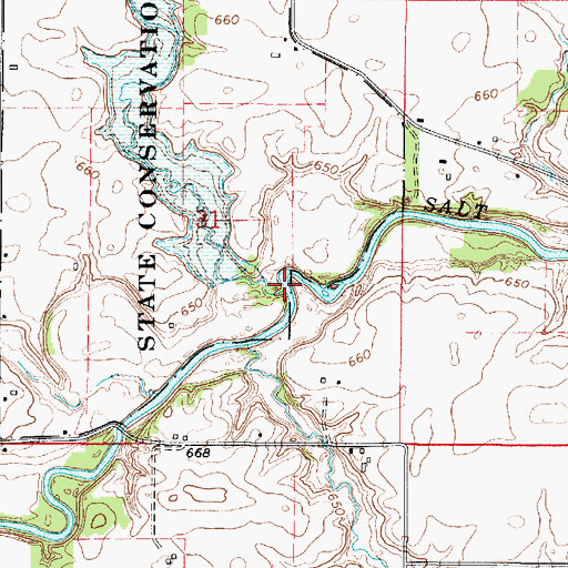 Topographic Map of Conkey Branch, IL