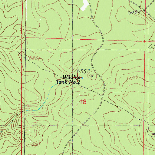 Topographic Map of Wildlife Tank Number Two, AZ