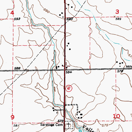 Topographic Map of Conklin School (historical), IL