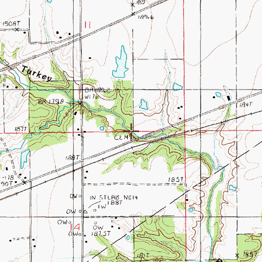 Topographic Map of Connelly Cemetery, IL