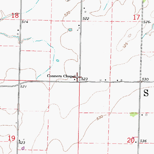 Topographic Map of Conners Chapel, IL