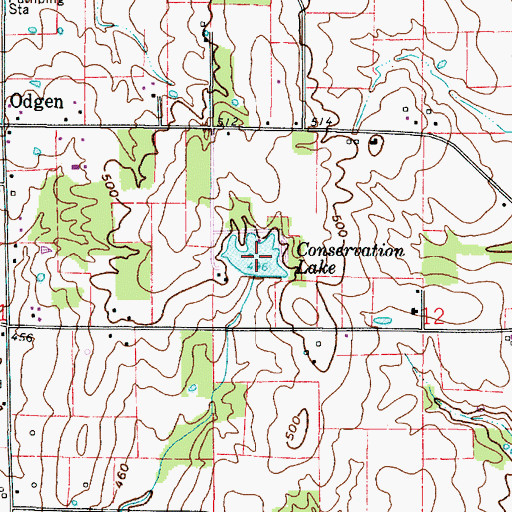 Topographic Map of Conservation Lake, IL