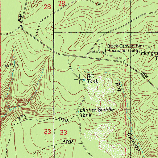 Topographic Map of B.C. Tank, AZ