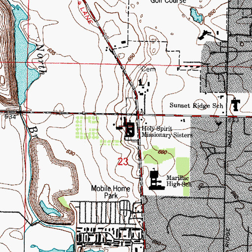 Topographic Map of Convent of the Holy Spirit, IL