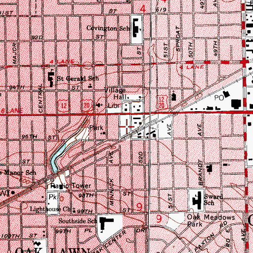 Topographic Map of Cook Avenue School, IL