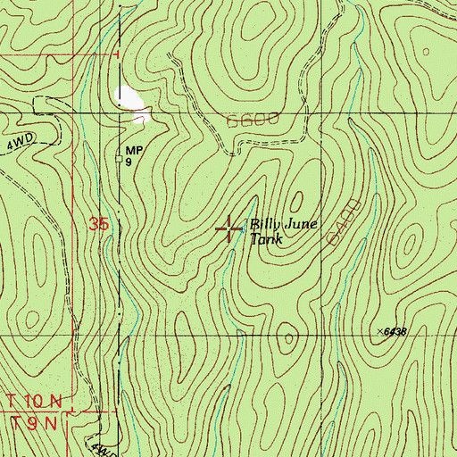 Topographic Map of Billy June Tank, AZ