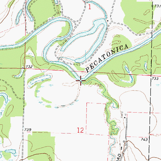 Topographic Map of Coolidge Creek, IL