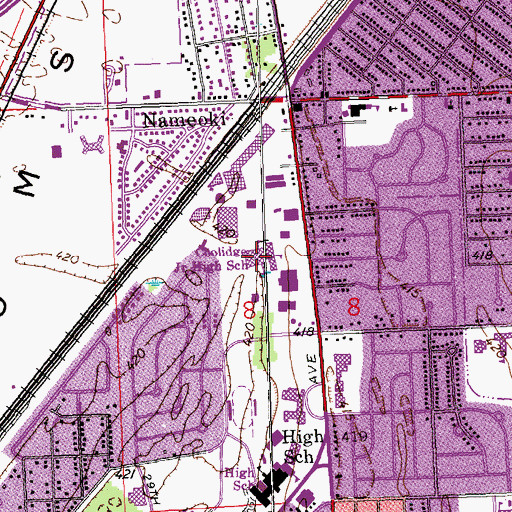 Topographic Map of Coolidge Middle School, IL