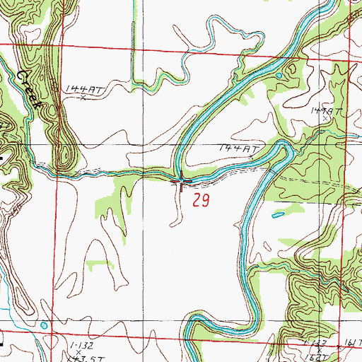 Topographic Map of Coon Creek, IL