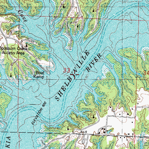 Topographic Map of Coon Creek, IL