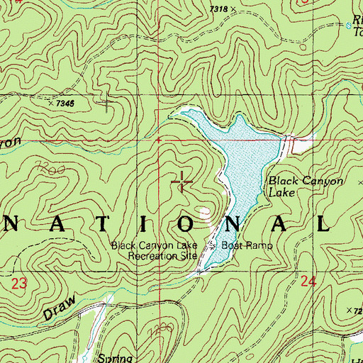 Topographic Map of Black Canyon Lake Recreation Site, AZ