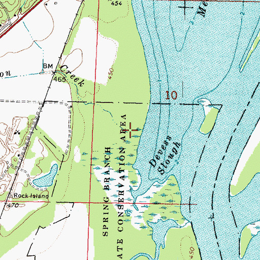 Topographic Map of Coon Creek, IL
