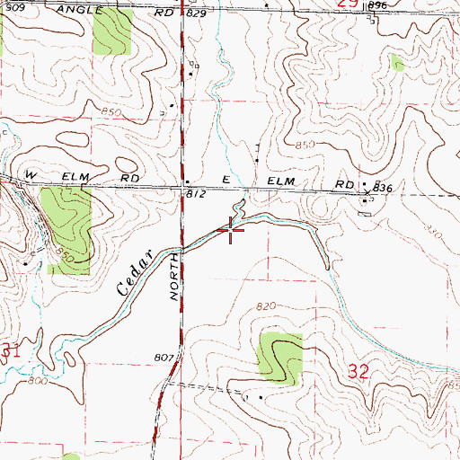 Topographic Map of Coon Creek, IL